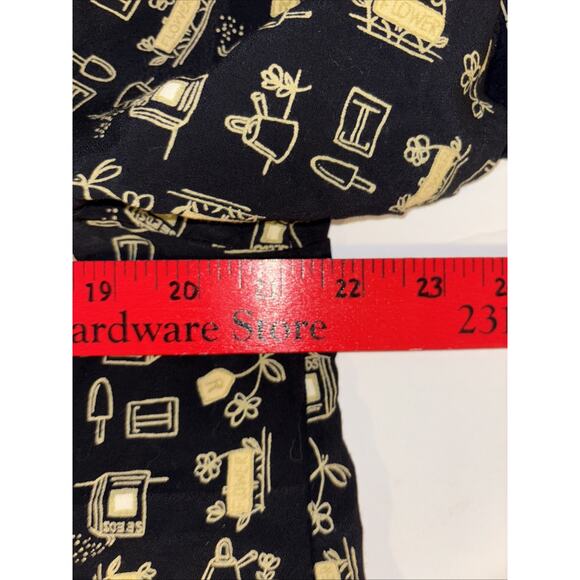 Vintage David Dart Shirt Black with Pearl Buttons GardenDesign Wear Women XL - Picture 5 of 8